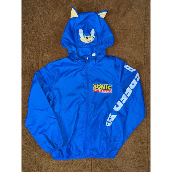 Sonic the Hedgehog Kids Windbreaker Jacket Size 8-10Y H&M Blue Zip-Up - Picture 4 of 8